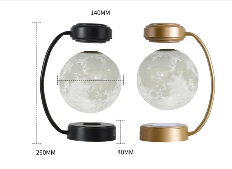 Levitating Aura Moon Lamp╶ Floating 3D Night Light for Home & Office